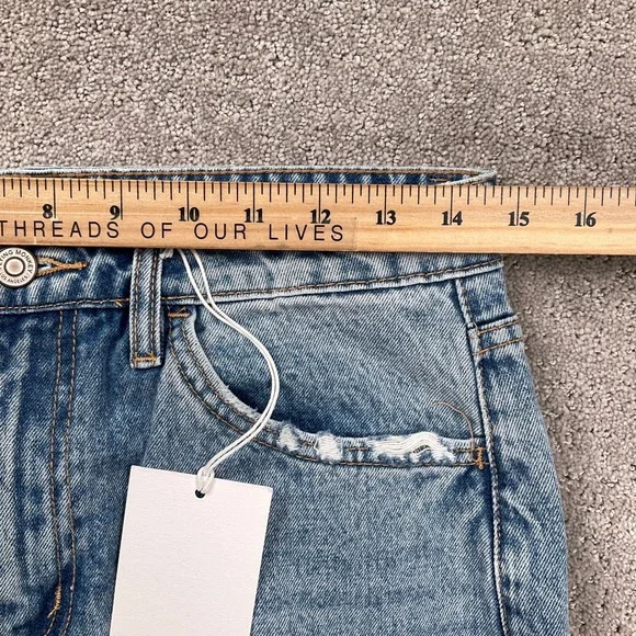 Flying Monkey Jeans Women 27 Blue 90s Vintage Flare Distressed F5312 Cotton - Picture 6 of 12